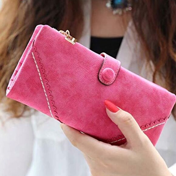 New Vegan Leather Bifold Clutch Bag - Picture 9 of 11